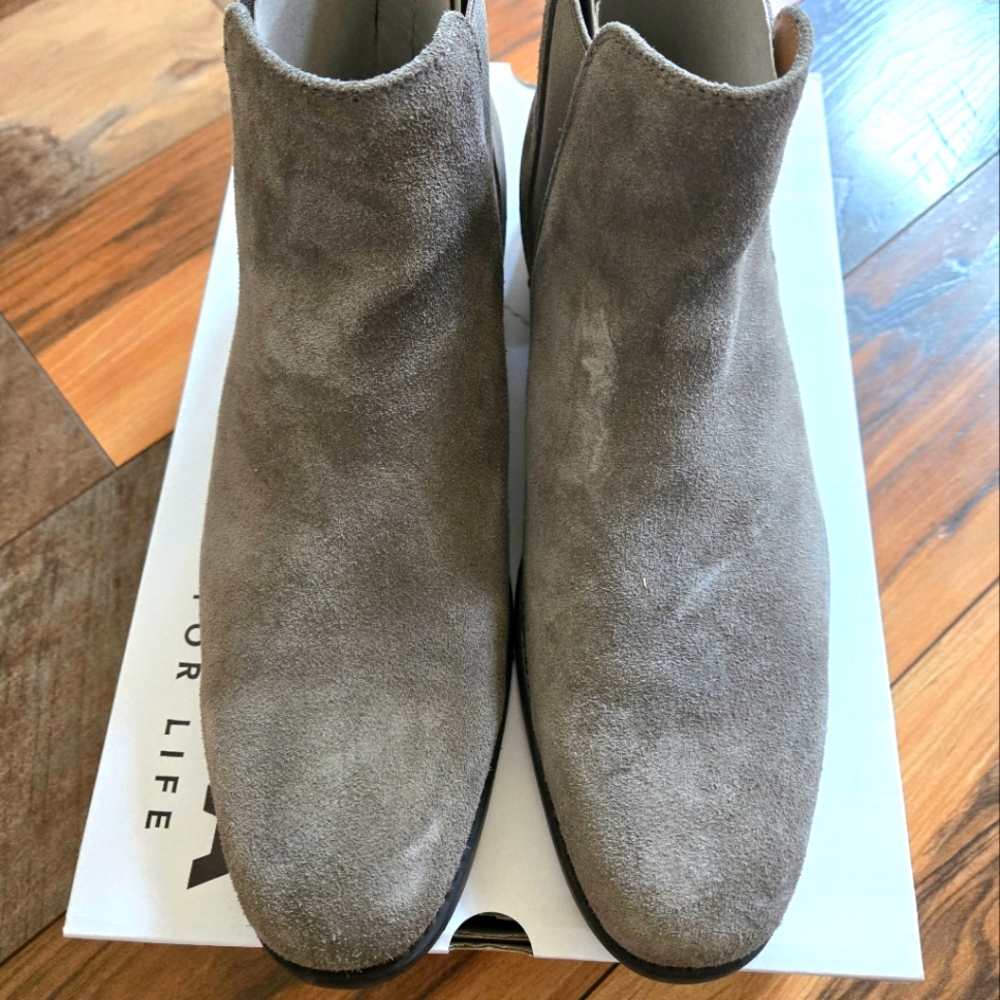 Gray Suede Chelsea Boots